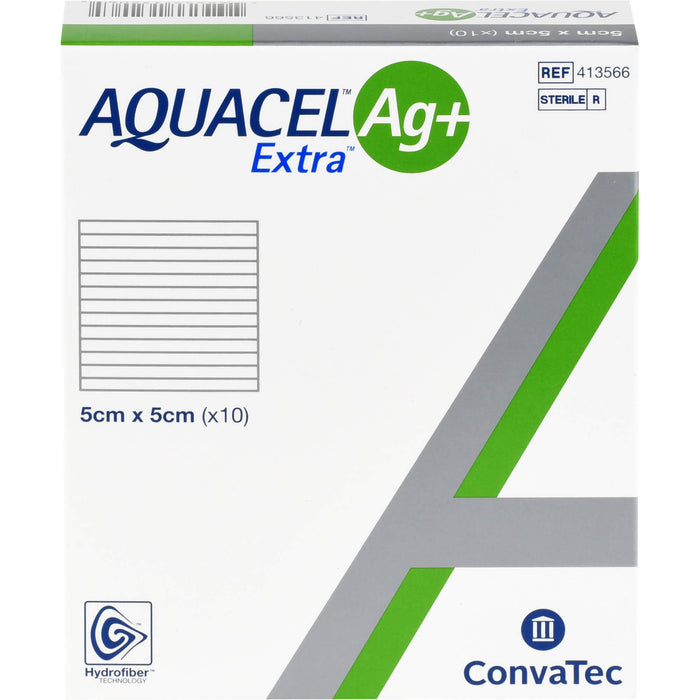 Aquacel Ag Extra 5x5cm Kompressen, 10 St KOM