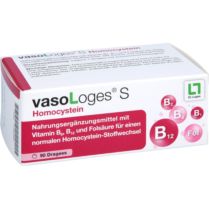 VasoLoges S Homocystein Dragees für einen normalen Homocystein-Stoffwechsel, 90 St. Tabletten
