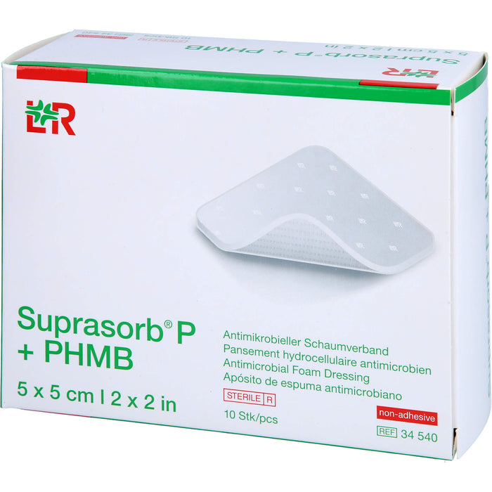 Suprasorb P + PHMB Schaumverband 5x5 cm, 10 St VER