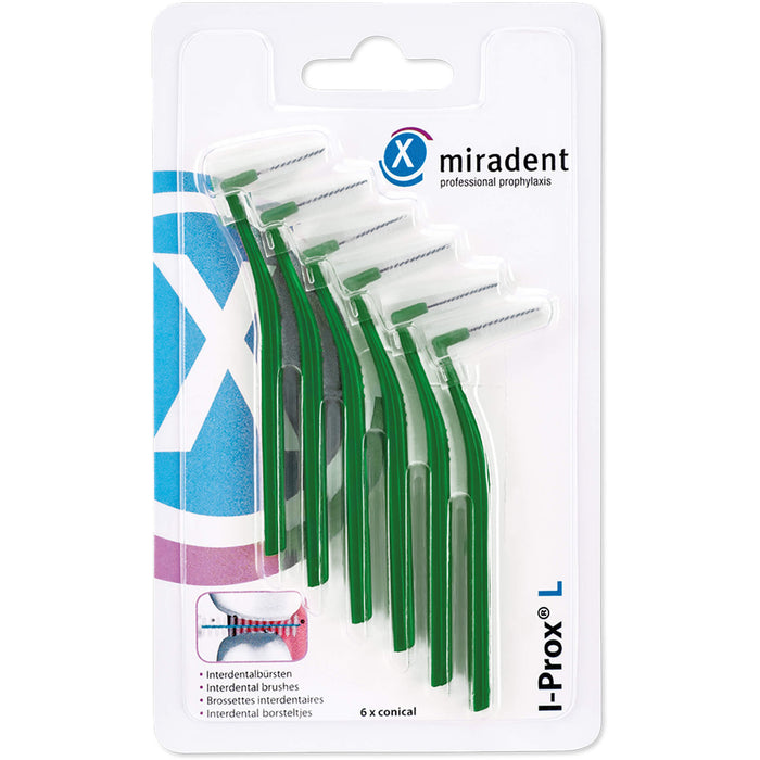 Miradent I-Prox L Interdentalbürsten grün medium 0,7 mm, 6 St. Interdentalbürsten