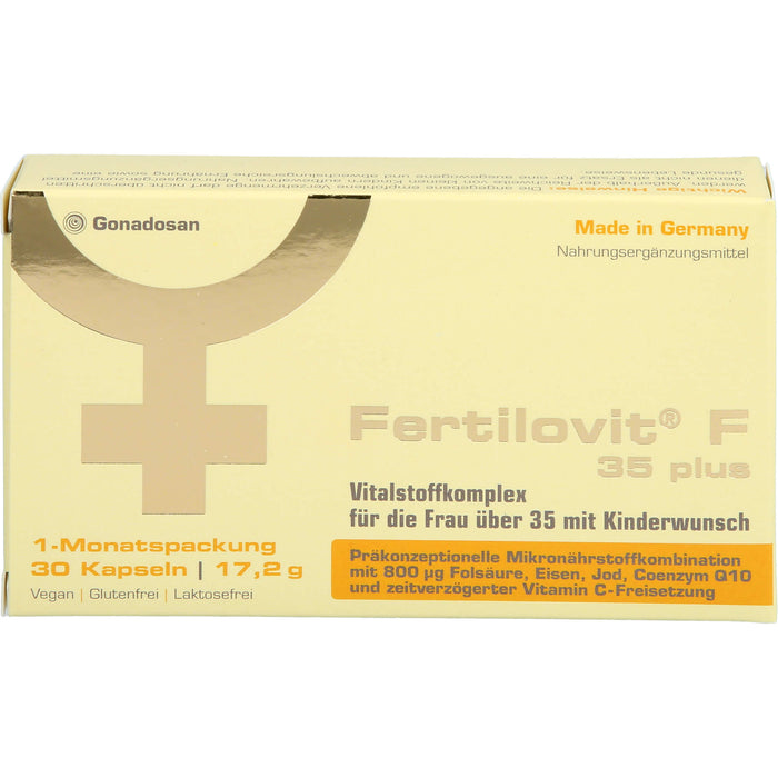 Fertilovit F 35 plus Kapseln für die Frau über 35 mit Kinderwunsch, 30 St. Kapseln
