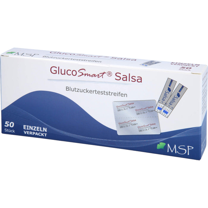 GlucoSmart Salsa Blutzuckerteststreifen einzeln, 50 St. Teststreifen