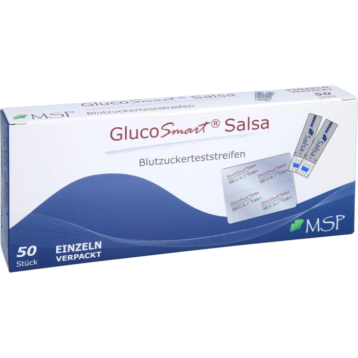 GlucoSmart Salsa Blutzuckerteststreifen einzeln, 50 St. Teststreifen