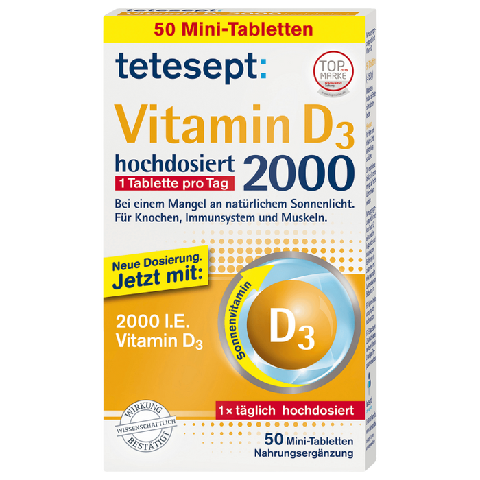 tetesept 2000 I.E. Vitamin D3 Tabletten, 50 St. Tabletten