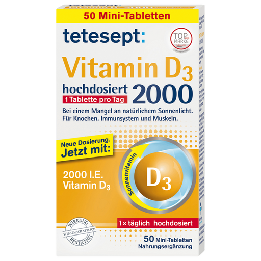 tetesept 2000 I.E. Vitamin D3 Tabletten, 50 St. Tabletten
