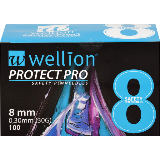 Wellion PROTECT Pro Safety pen needles 8 mm, 100 St KAN