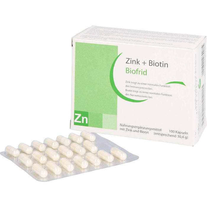 Biofrid Zink + Biotin Kapseln, 100 St. Kapseln