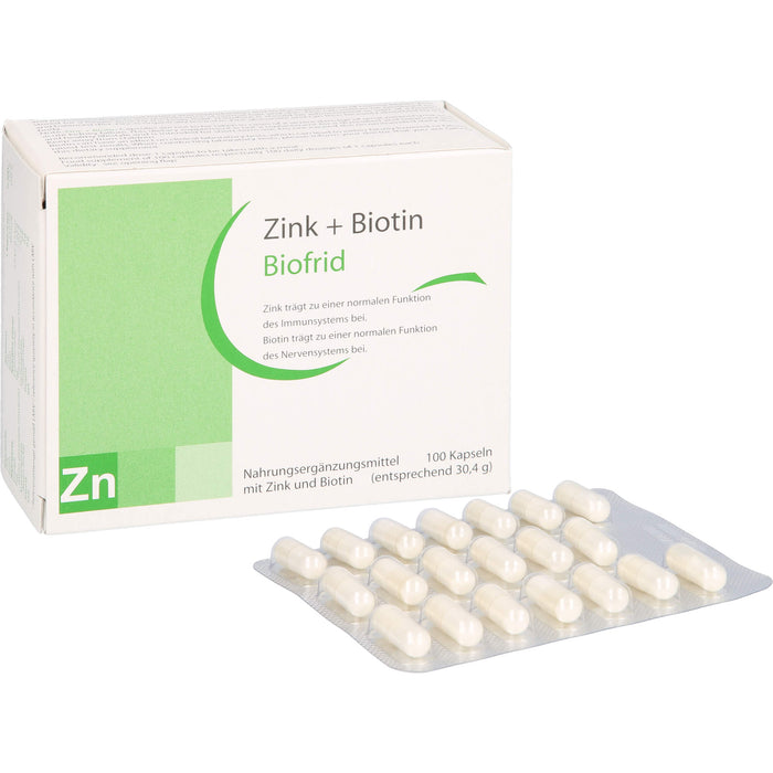 Biofrid Zink + Biotin Kapseln, 100 St. Kapseln