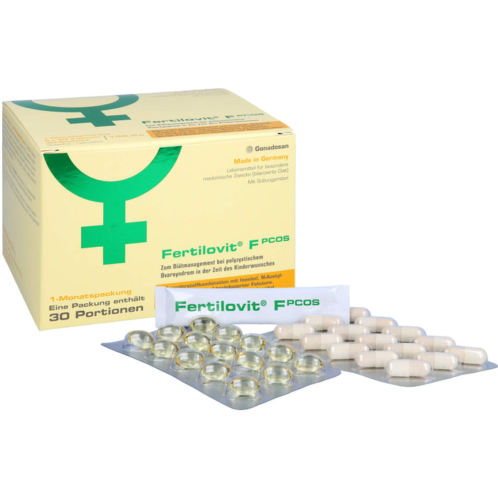Fertilovit F PCOS 60 Kapseln + 30 Pulver-Sticks, 30 St. Packung