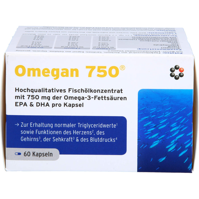 Omegan 750 hochqualitatives Fischölkonzentrat Kapseln, 60 St. Kapseln