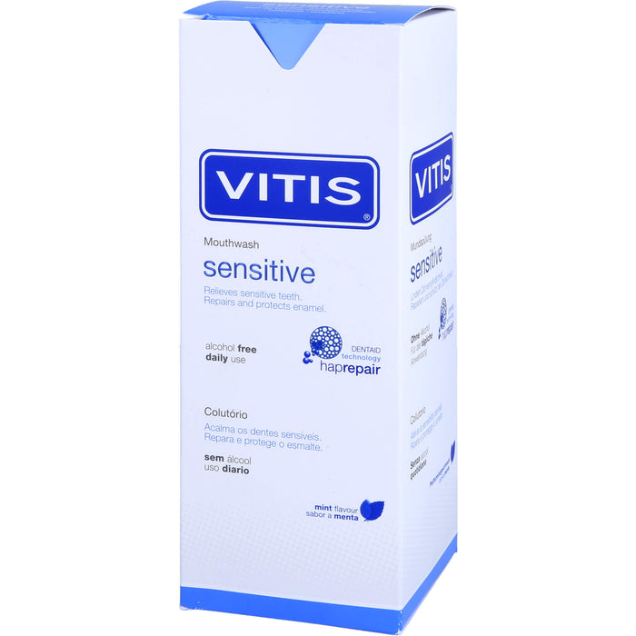 VITIS Sensitive Mundspülung lindert Zahnempfindlichkeit, repariert und schützt den Zahnschmelz, 500 ml Lösung