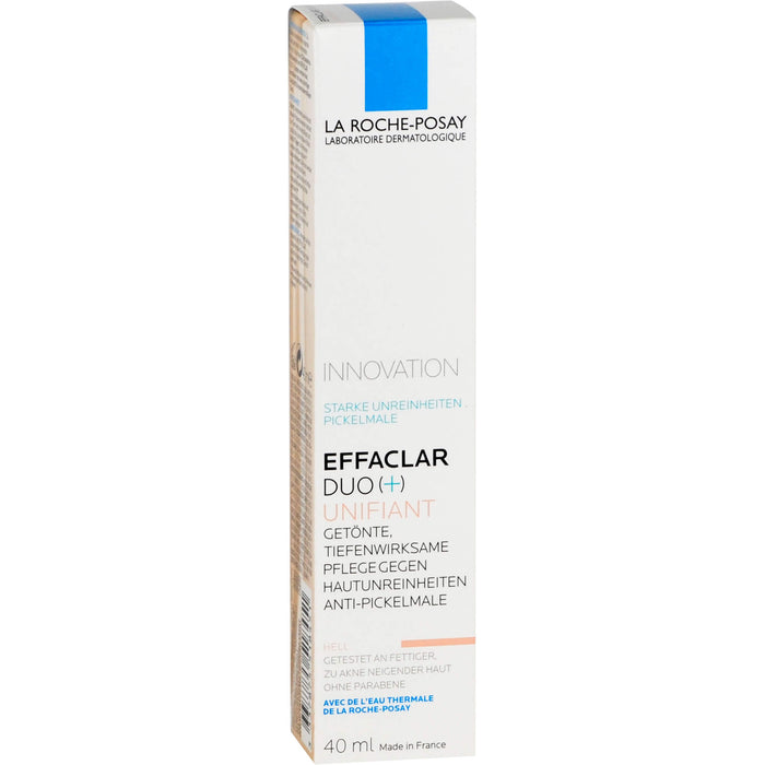 La Roche-Posay Effaclar Duo+M Unifiant getönte, dreifach tiefenwirksame Pflege gegen Unreinheiten Hell, 40 ml Creme
