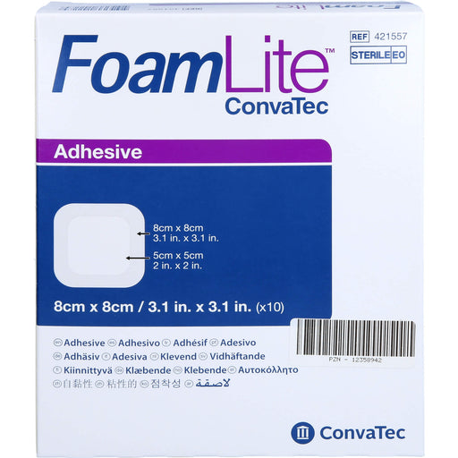 Foam Lite ConvaTec adhäsiv 8x8cm, 10 St VER