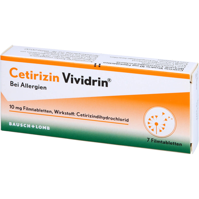 Vividrin Cetirizin 10 mg Filmtabletten bei Allergien, 7 St. Tabletten