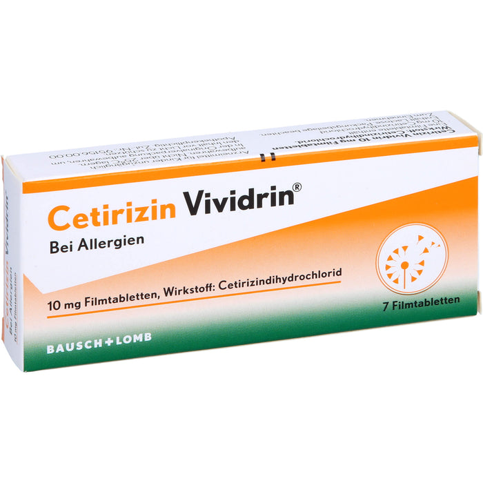 Vividrin Cetirizin 10 mg Filmtabletten bei Allergien, 7 St. Tabletten