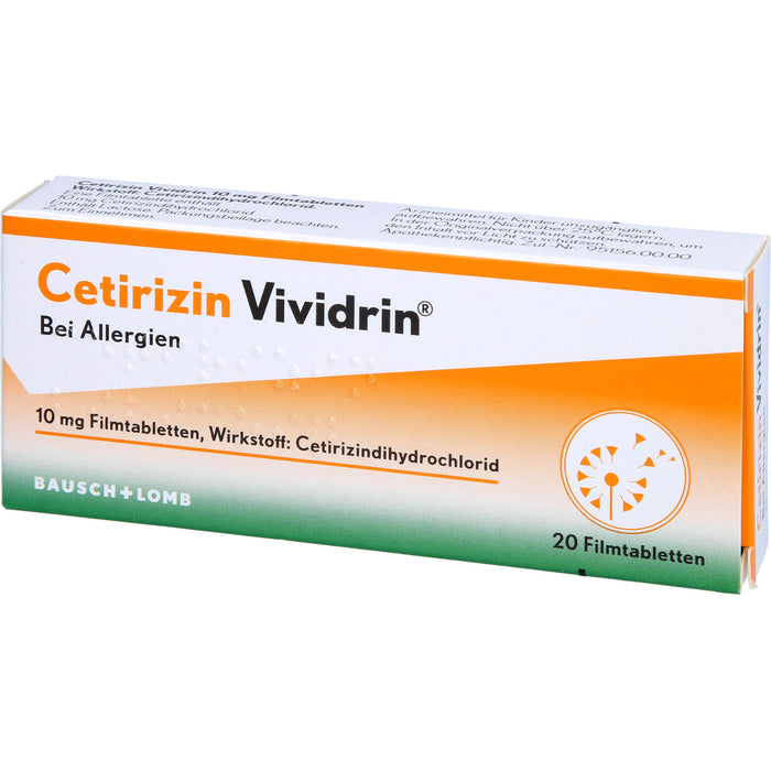 Cetirizin Vividrin 10 mg Filmtabletten, 20 St. Tabletten
