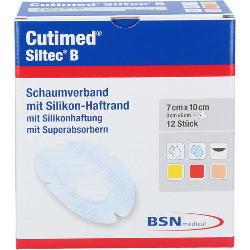 Cutimed Siltec B Schaumverband Oval 10 x 7 cm, 12 St KOM