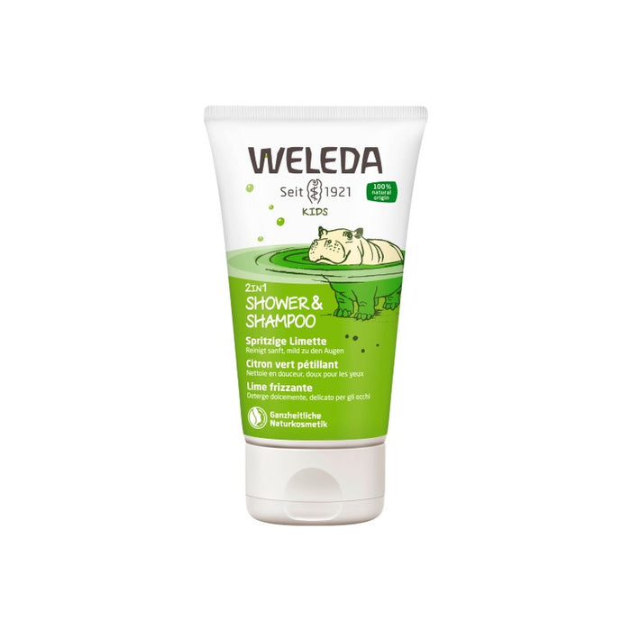 WELEDA Kids 2in1 Shower & Shampoo Spritzige Limette, 150 ml Duschgel