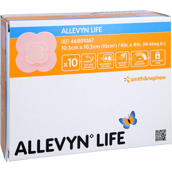 ALLEVYN Life 10,3x10,3 cm Silikonschaumverband, 10 St VER