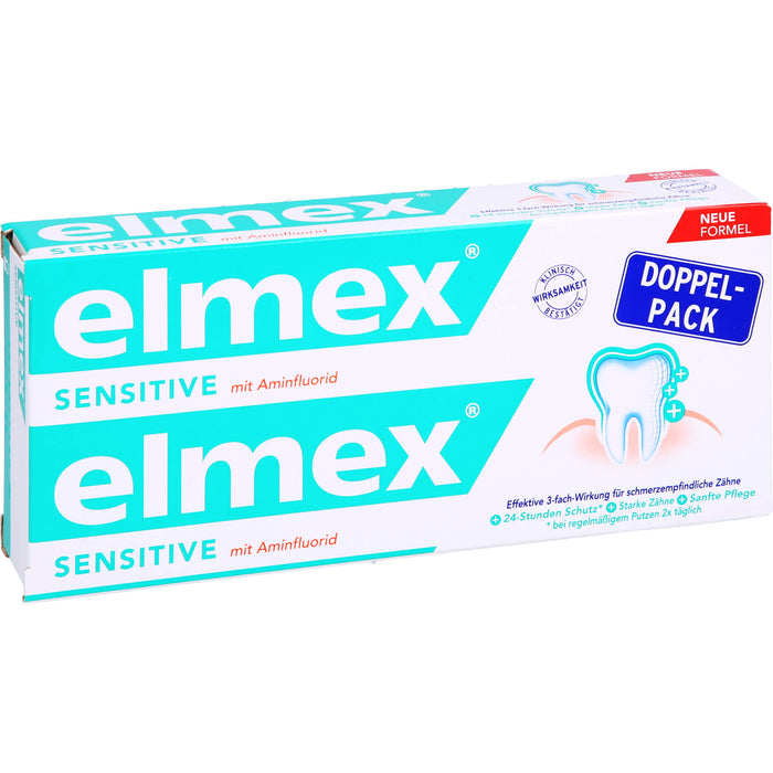 Elmex Sensitive Zahnpasta Doppelpack, 150 ml Zahncreme