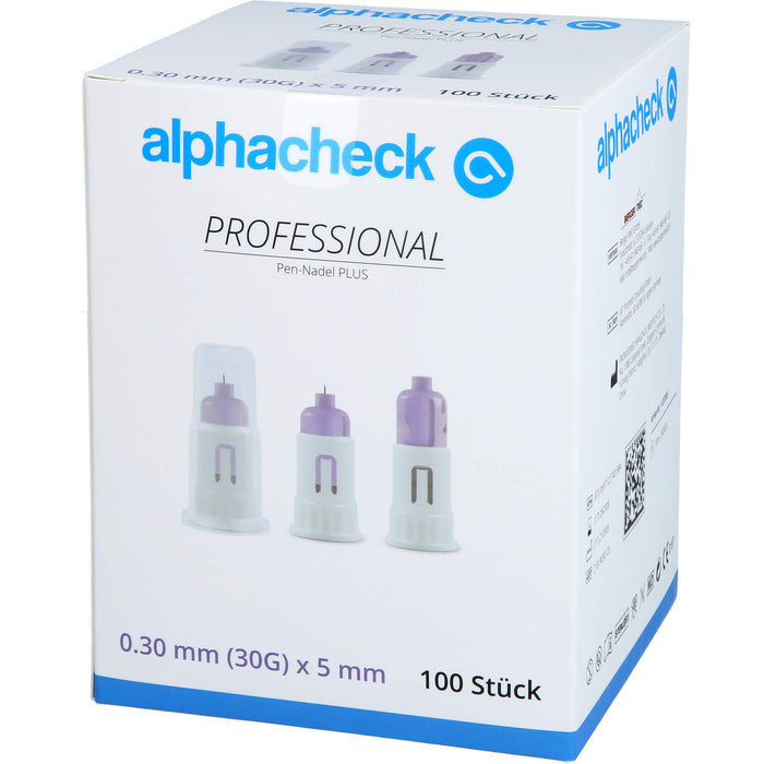 Alphacheck professional Pen-Nadel plus 5 mm x 0,3 mm, 100 St. Packung