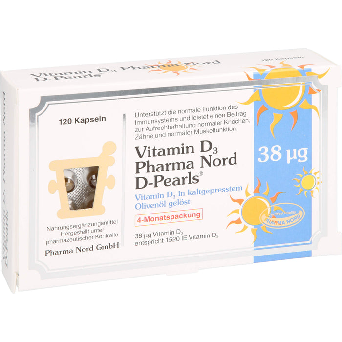 Vitamin D3 Pharma Nord D-Pearls 38 µg Kapseln, 120 St. Kapseln