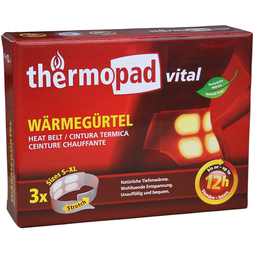 Thermopad Wärmegürtel vital 12 Stunden Wärmedauer für wohltuende Entspannung, 3 St. Packung