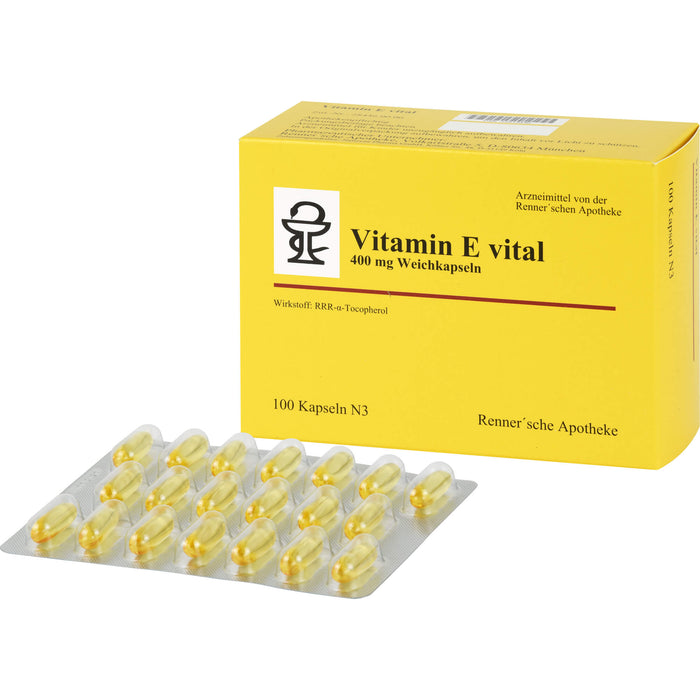 Renner'sche Apotheke Vitamin E vital 400 mg Weichkapseln, 100 St. Kapseln