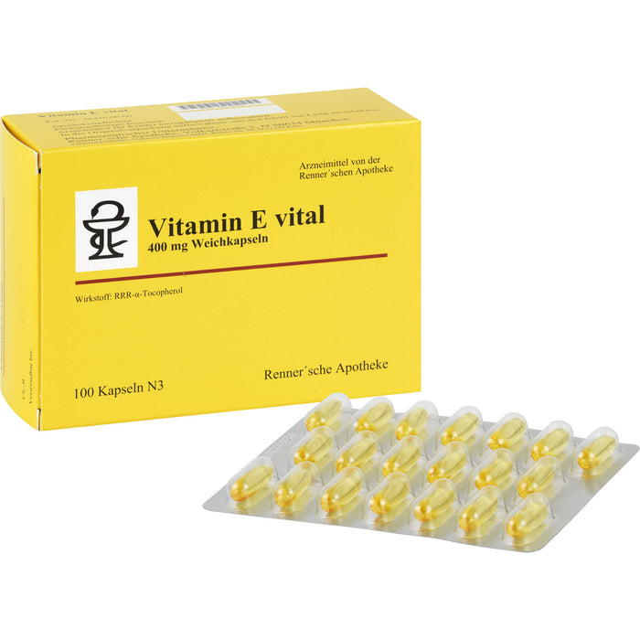 Renner'sche Apotheke Vitamin E vital 400 mg Weichkapseln, 100 St. Kapseln