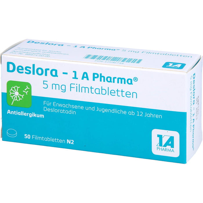 1 A Pharma Deslora 5 mg Filmtabletten bei Allergien, 50 St. Tabletten