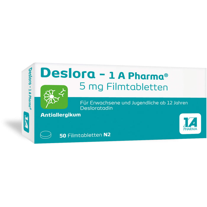1 A Pharma Deslora 5 mg Filmtabletten bei Allergien, 50 St. Tabletten