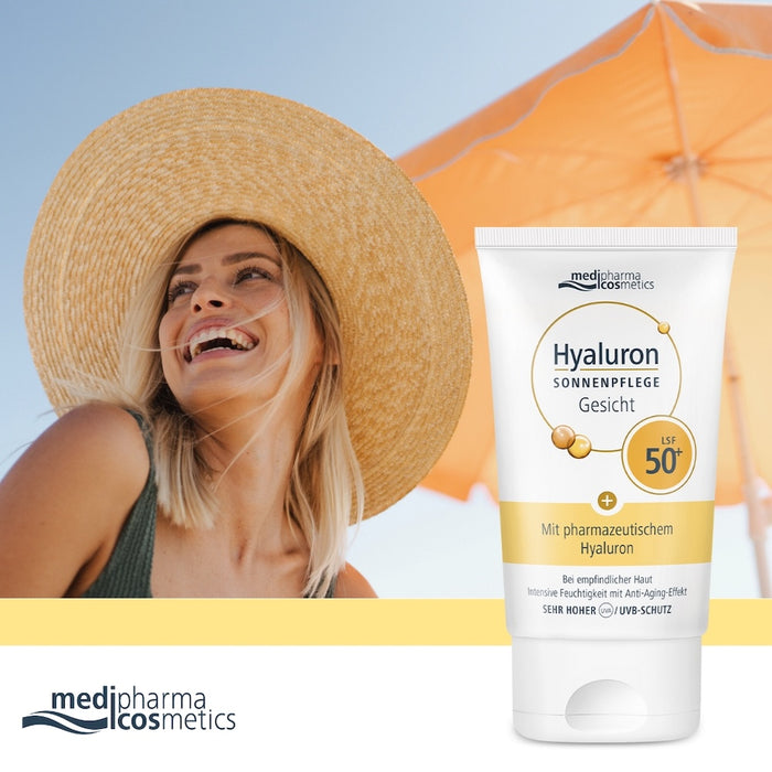 Medipharma Cosmetics Hyaluron Sonnenpflege Gesicht LSF 50+, 50 ml Creme