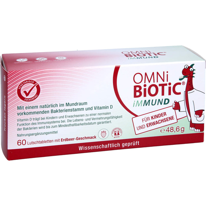 OMNi-BiOTiC iMMUND Lutschtabletten mit Erdbeergeschmack für Kinder und Erwachsene, 60 St. Tabletten