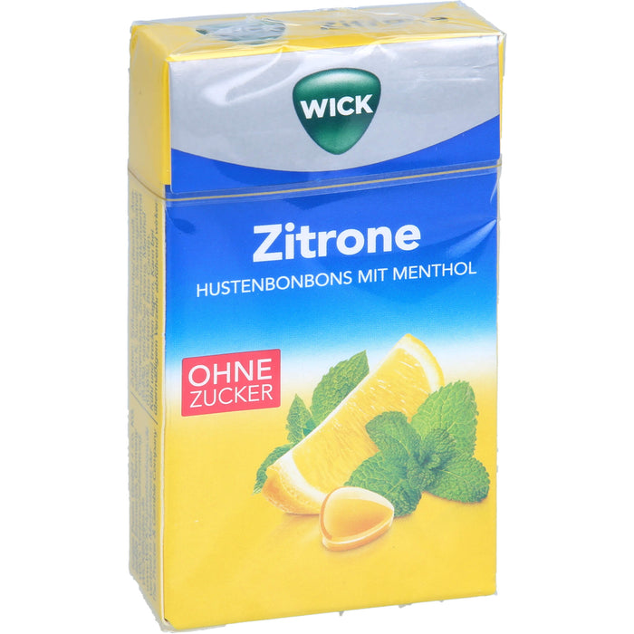 WICK Hustenbonbons Zitrone & natürliches Menthol ohne Zucker, 46 g Bonbons
