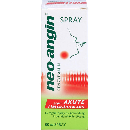 neo-angin® Benzydamin gegen akute Halsschmerzen, 1,5 mg/ml Spray zur Anwendung in der Mundhöhle, Lösung, 30 ml Lösung