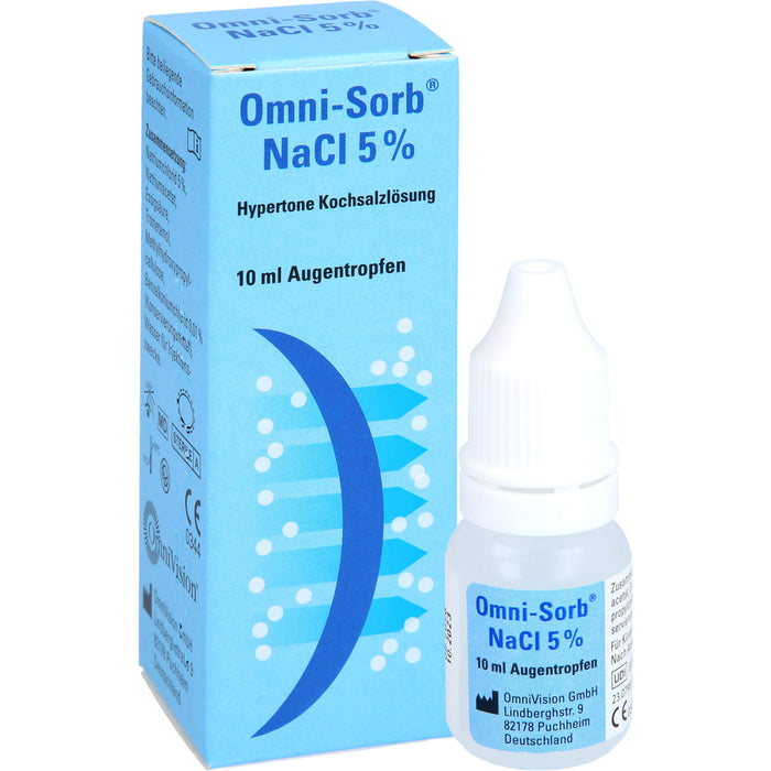 Omni-Sorb Augentropfen zur Entquellung von Hornhautödemen  und zur Wiederherstellung des osmotischen Hornhautgleichgewichts, 10 ml Lösung