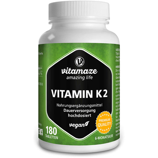 Vitamaze Vitamin K2 200 ug hochdosierte vegane Tabletten, 180 St. Tabletten
