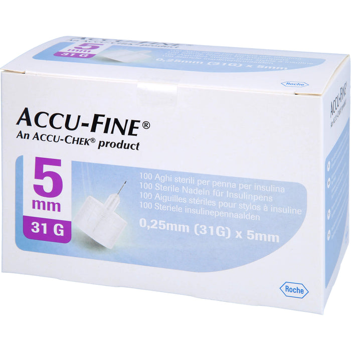 ACCU-FINE Sterile Nadeln für Insulinpens 5 mm, 100 St KAN