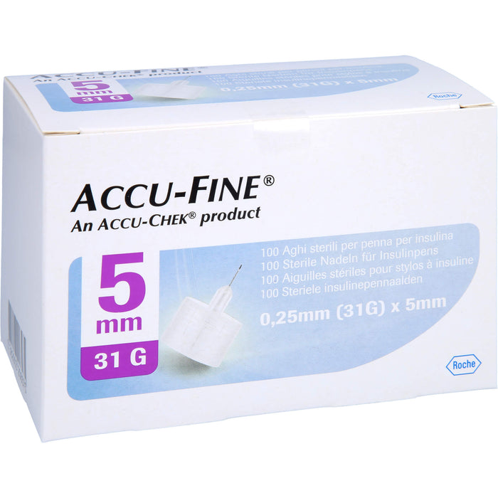 ACCU-FINE Sterile Nadeln für Insulinpens 5 mm, 100 St KAN