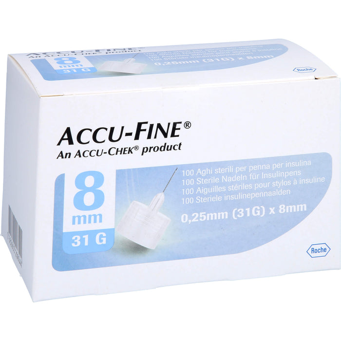 ACCU-FINE Sterile Nadeln für Insulinpens 8 mm, 100 St KAN