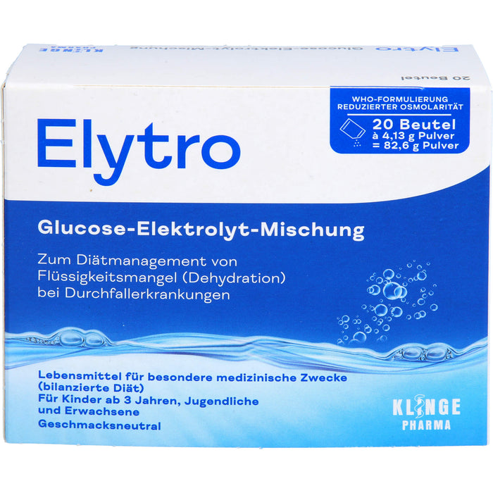 Elytro Glucose-Elektrolyt-Mischung bei Durchfallerkrankungen geschmacksneutral, 20 St. Beutel