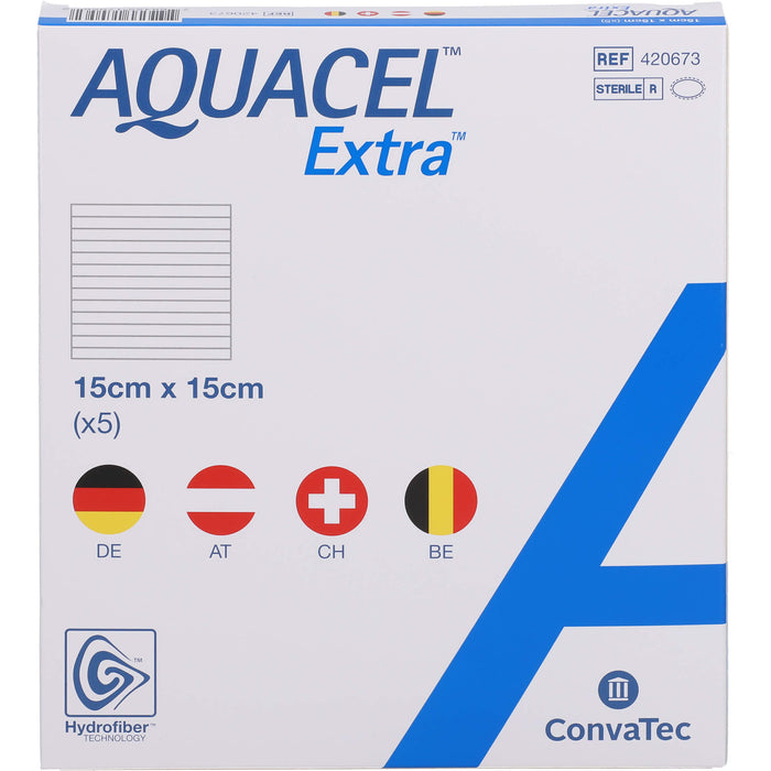 Aquacel Extra 15x15cm Verband, 5 St KOM