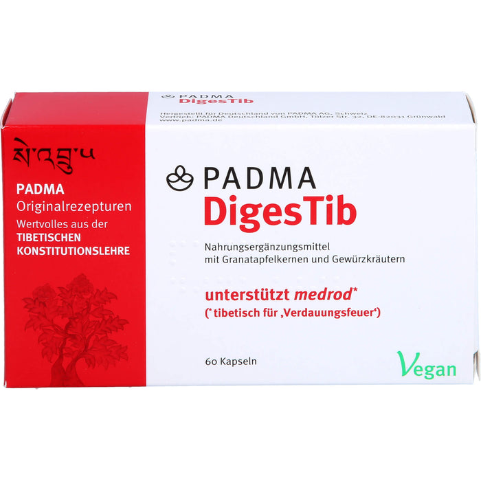 PADMA DigesTib Verdauung Kapseln erwärmt die Mitte, 60 St. Kapseln