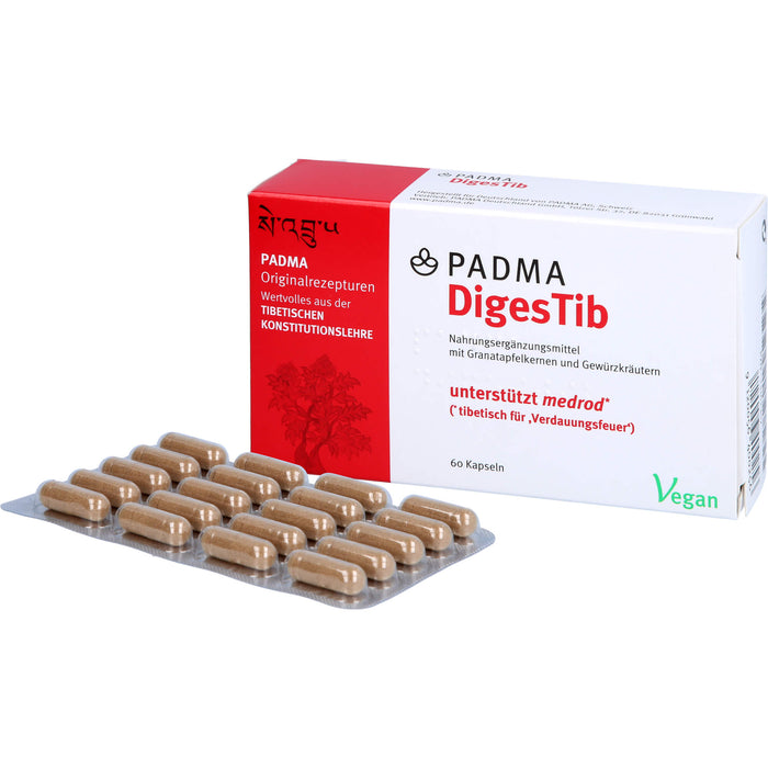 PADMA DigesTib Verdauung Kapseln erwärmt die Mitte, 60 St. Kapseln
