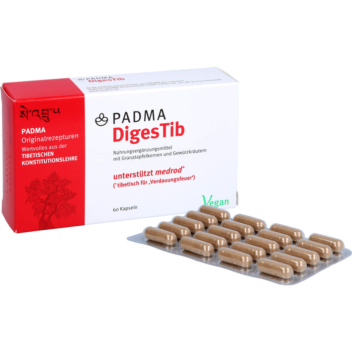 PADMA DigesTib Verdauung Kapseln erwärmt die Mitte, 60 St. Kapseln