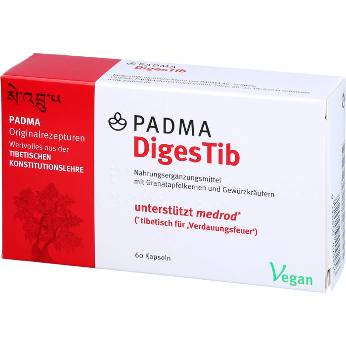 PADMA DigesTib Verdauung Kapseln erwärmt die Mitte, 60 St. Kapseln