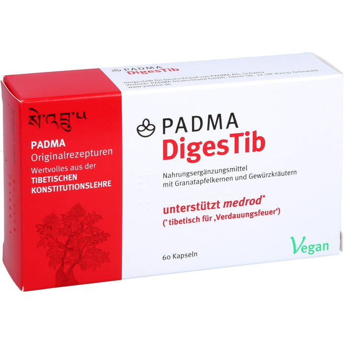 PADMA DigesTib Verdauung Kapseln erwärmt die Mitte, 60 St. Kapseln