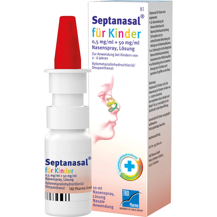 Septanasal  für Kinder 0,5 mg/ml + 50 mg/ml Nasenspray, Lösung, 10 ml Lösung