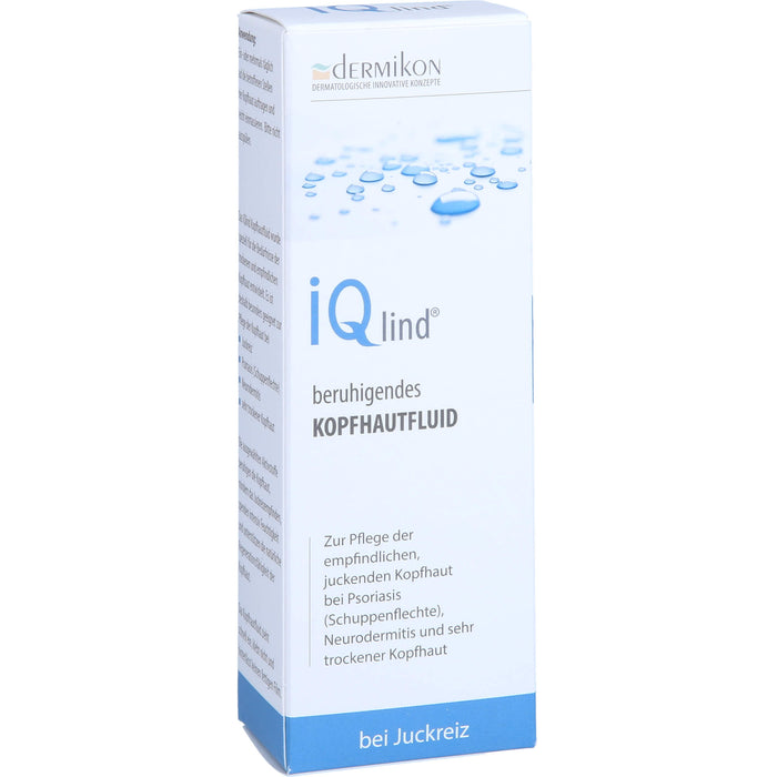 iQlind beruhigendes Kopfhautfluid zur Pflege der empfindlichen, juckenden Kopfhaut bei Psoriasis (Schuppenflechte), Neurodermitis und sehr trockener Kopfhaut, 50 ml Lösung