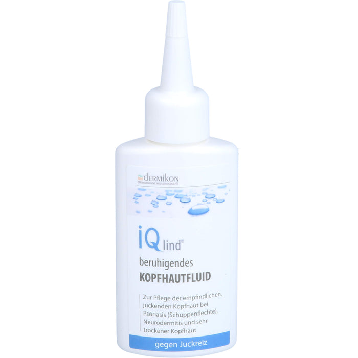iQlind beruhigendes Kopfhautfluid zur Pflege der empfindlichen, juckenden Kopfhaut bei Psoriasis (Schuppenflechte), Neurodermitis und sehr trockener Kopfhaut, 50 ml Lösung
